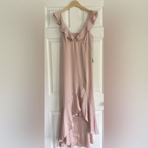Express Satin Wrap Hi-low Dress